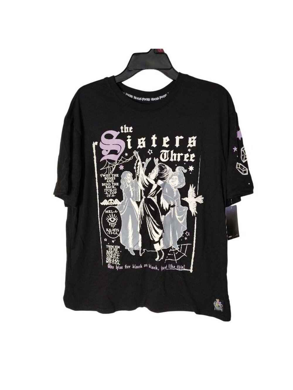 Disney Misses S (4-6) Hocus Pocus The Sisters Three Black Short Sleeve T-Shirt